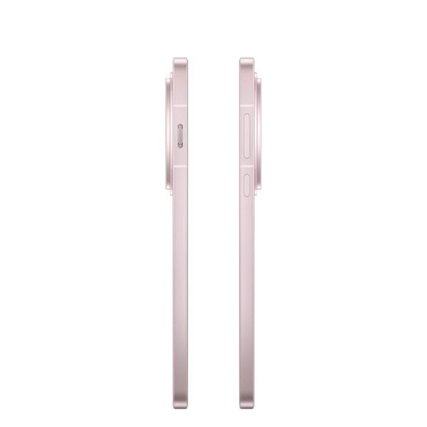 Slim pink smartphone showcasing side profile and button layout for sleek, modern design.